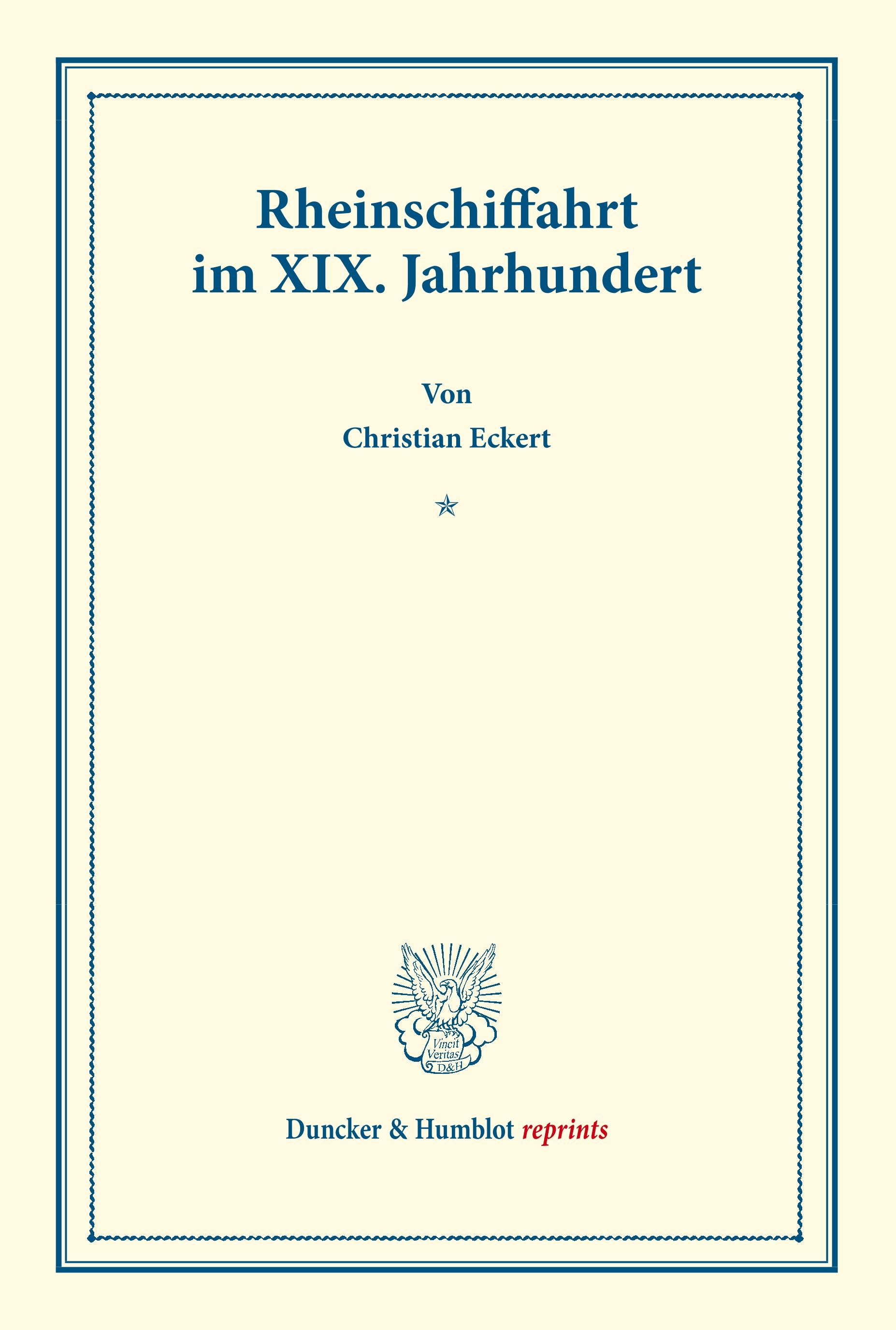 Vorderes Coverbild Rheinschiffahrt im XIX. Jahrhundert.
