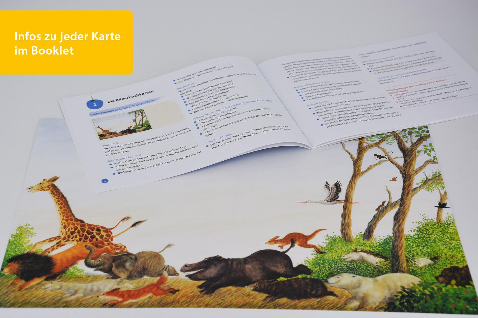 Beispielinhalt (Bild) Bilderbuchkarten »Wenn die Ziege schwimmen lernt« von Neele Moost und Pieter Kunstreich