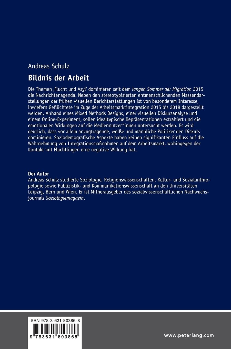 Rückseitencover Bildnis der Arbeit