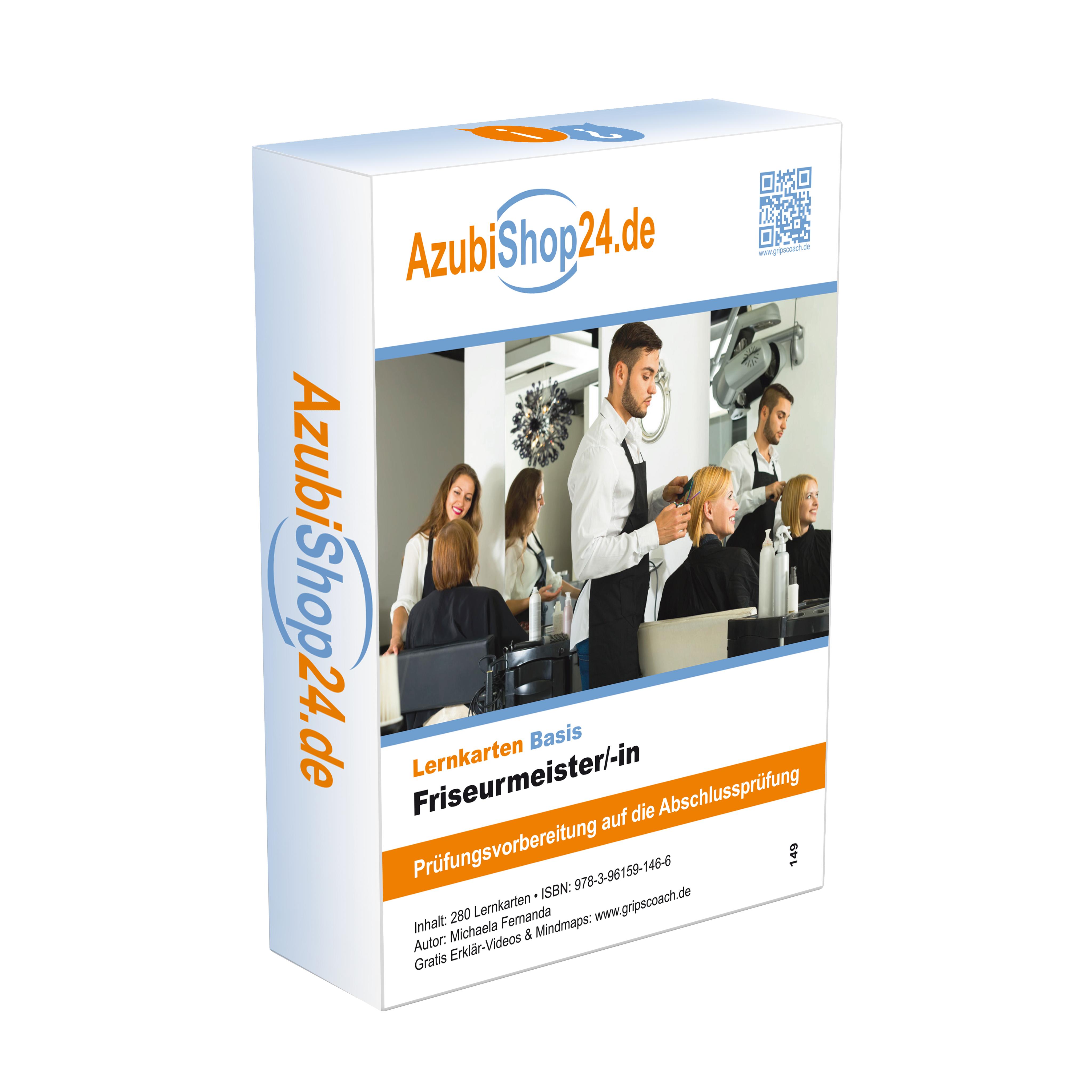Vorderes Coverbild AzubiShop24.de Basis-Lernkarten. Friseurmeister/in