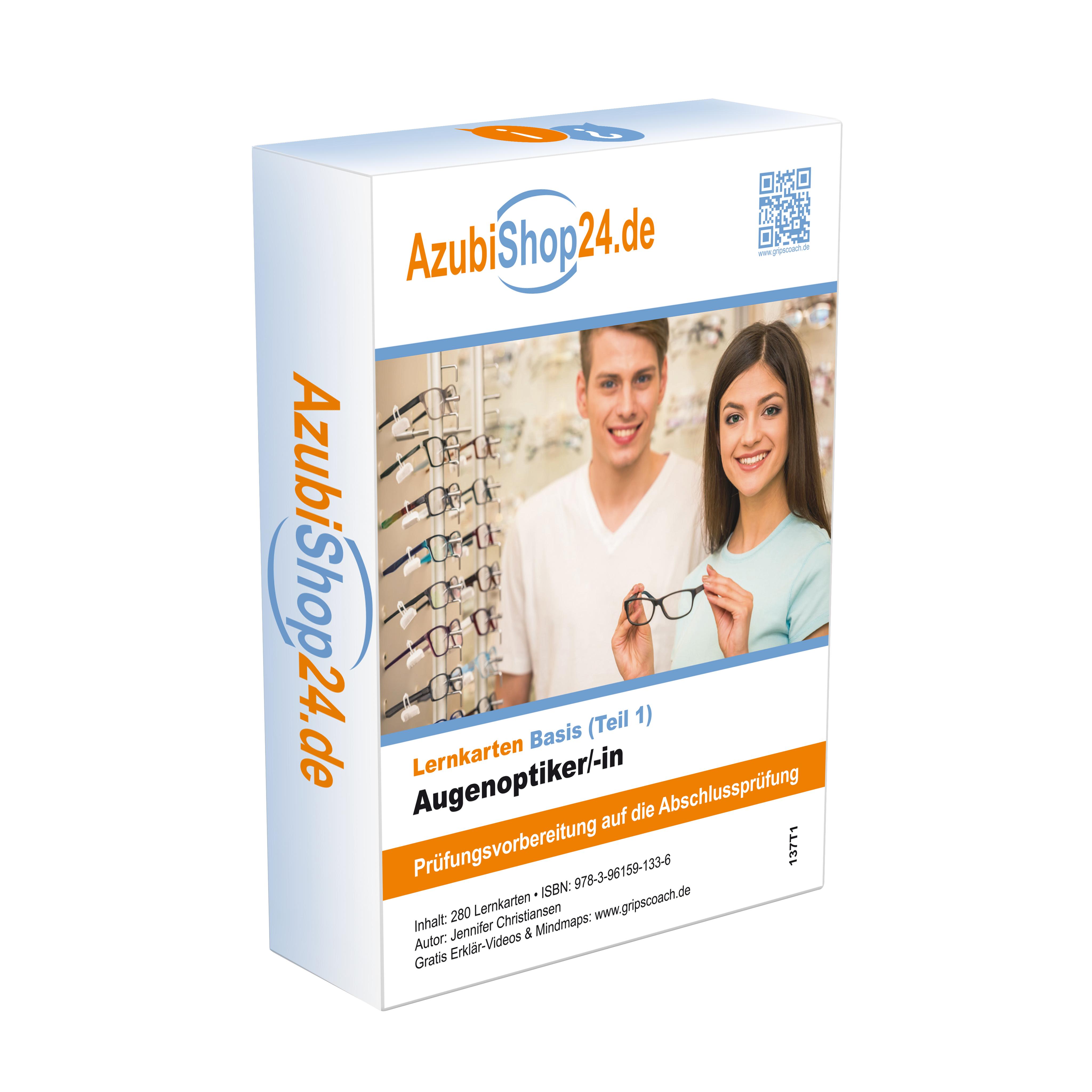 Vorderes Coverbild AzubiShop24.de Basis-Lernkarten. Augenoptiker/-in Teil 1