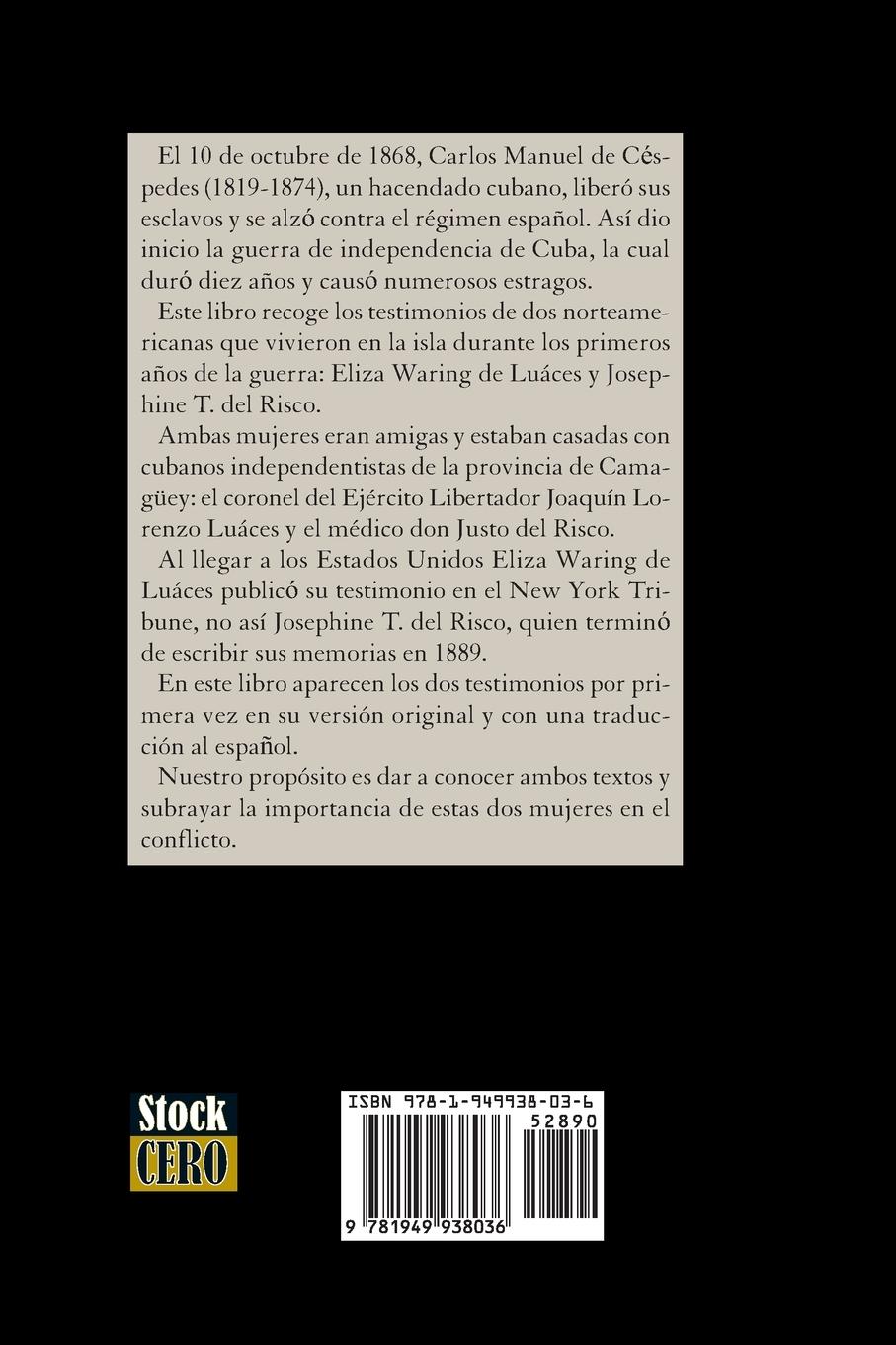 Rückseitencover Dos norteamericanas en la Guerra de Cuba (1868-1878)