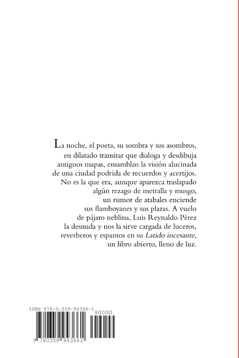 Rückseitencover El latido incesante