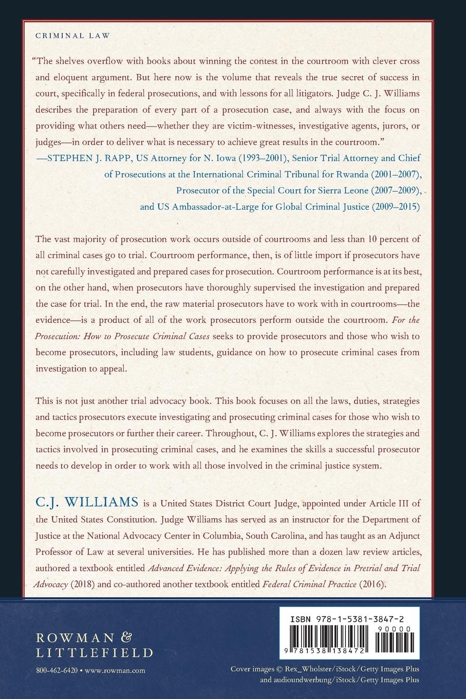 Rückseitencover For the Prosecution