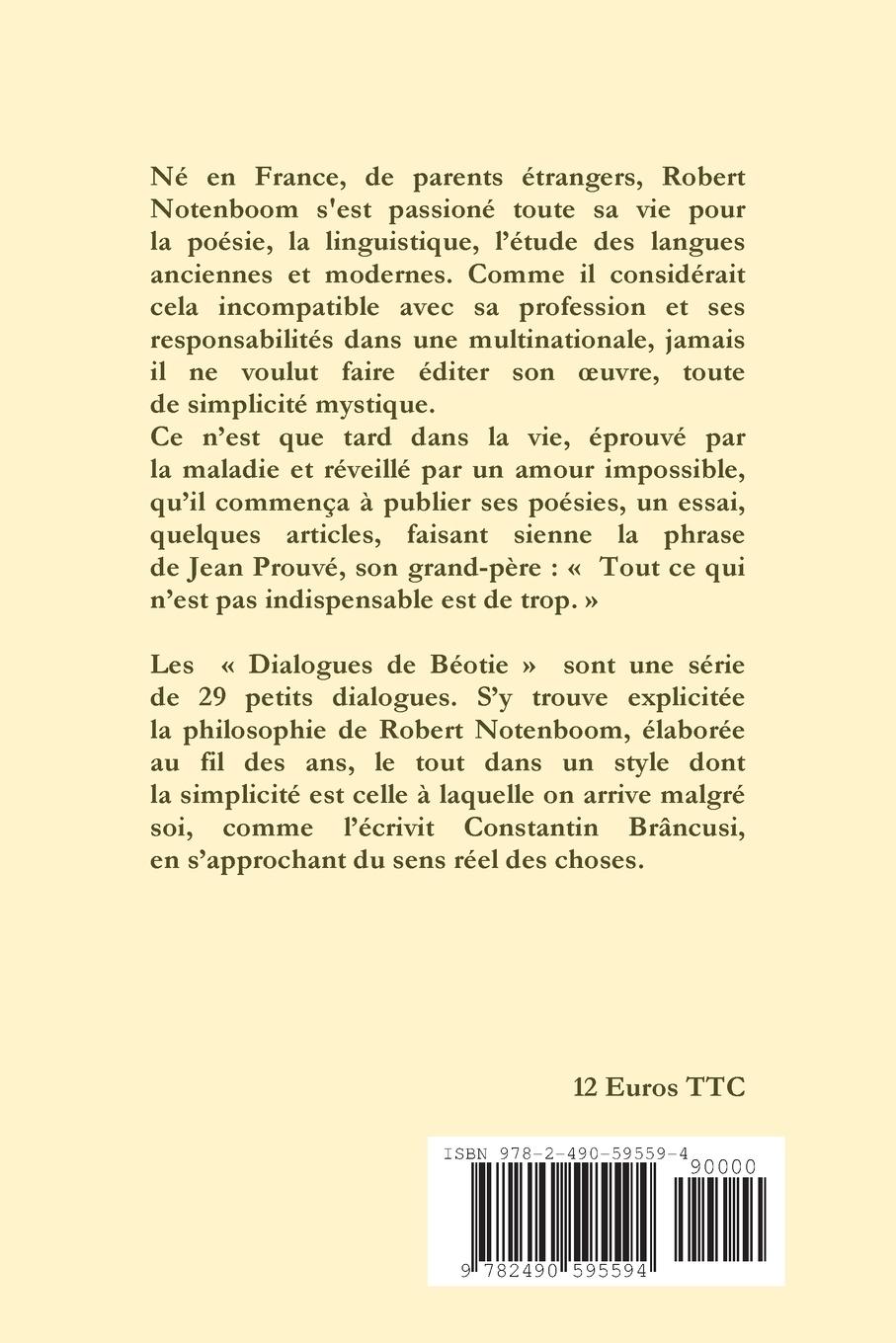 Rückseitencover Dialogues de Béotie