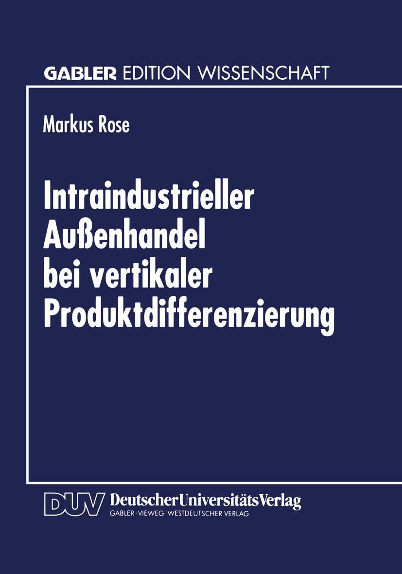 Vorderes Coverbild Intraindustrieller Außenhandel bei vertikaler Produktdifferenzierung