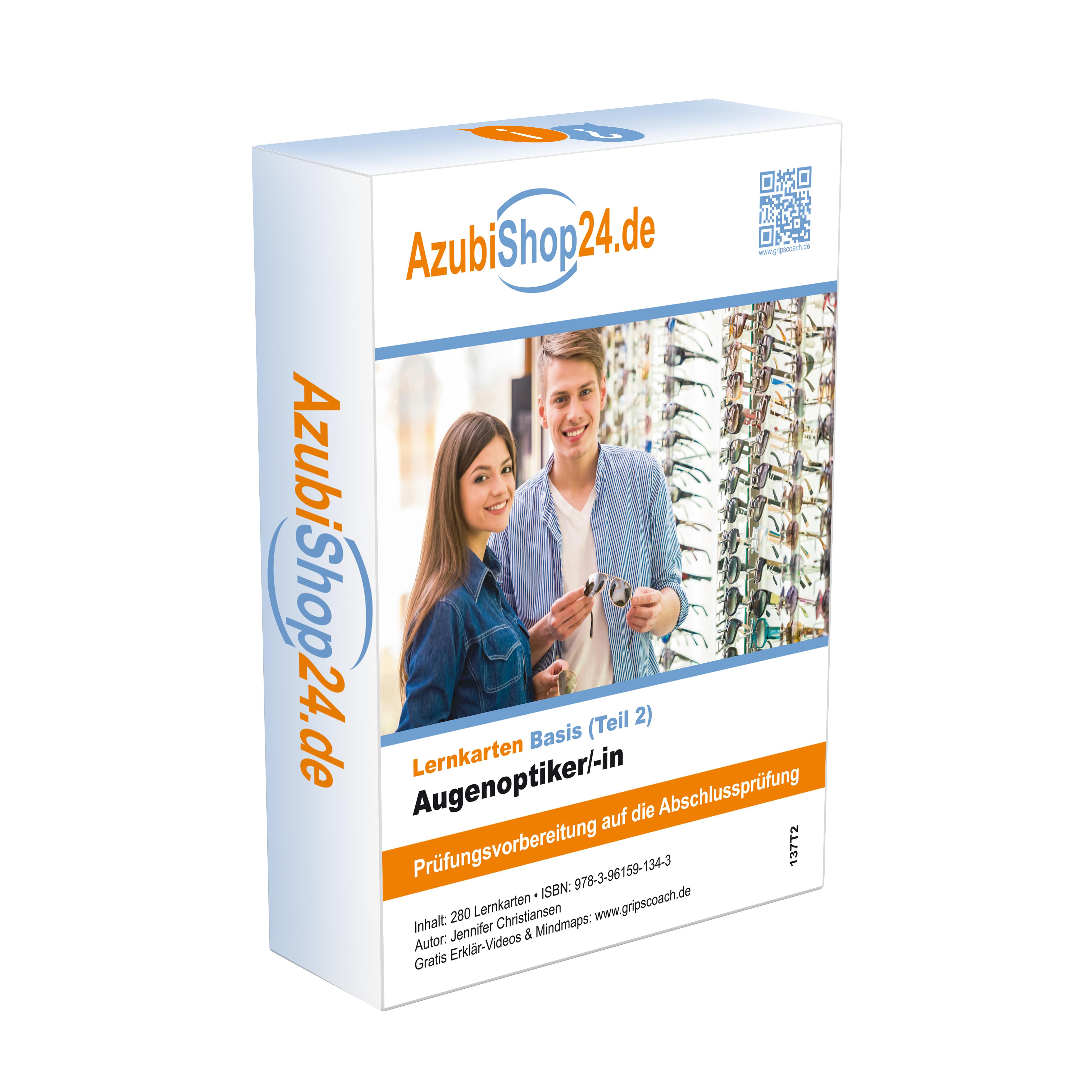 Vorderes Coverbild AzubiShop24.de Basis-Lernkarten. Augenoptiker/-in Teil 2