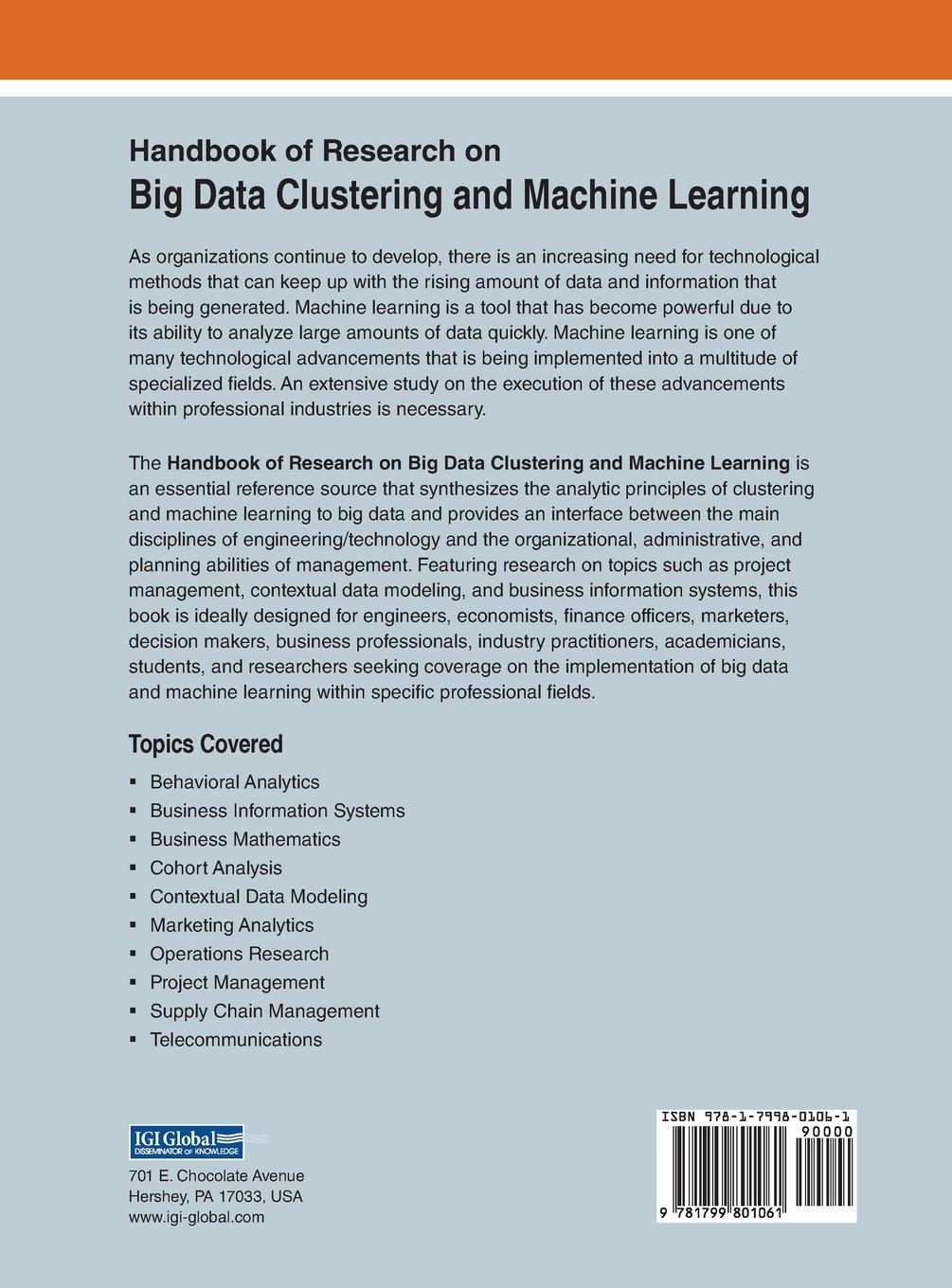 Rückseitencover Handbook of Research on Big Data Clustering and Machine Learning