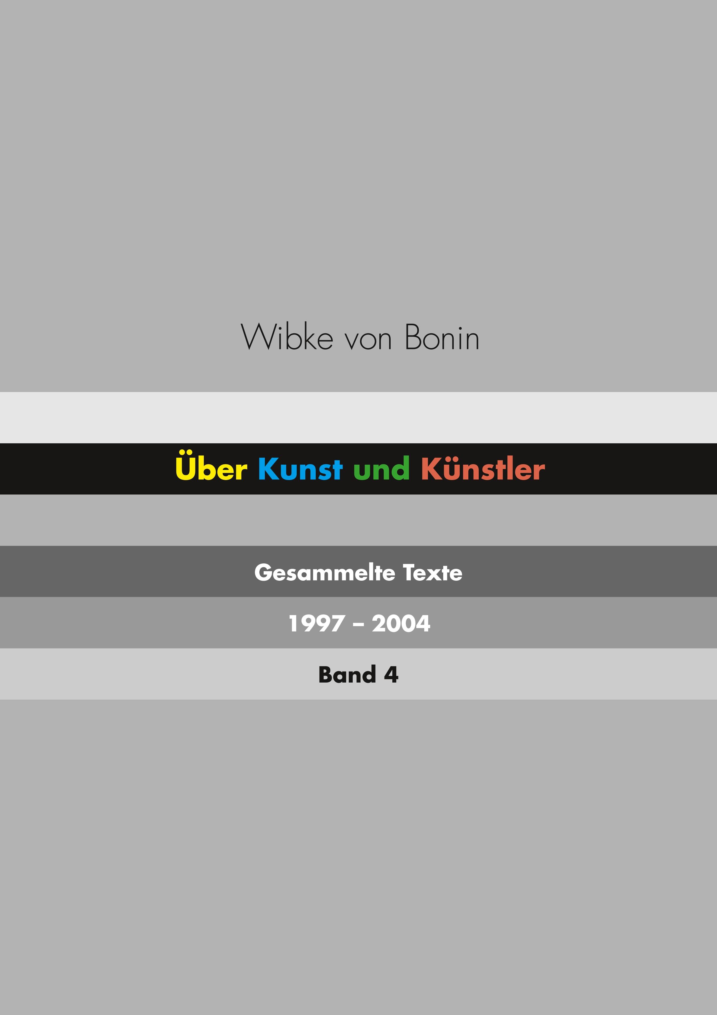 Vorderes Coverbild Über Kunst und Künstler Band 4