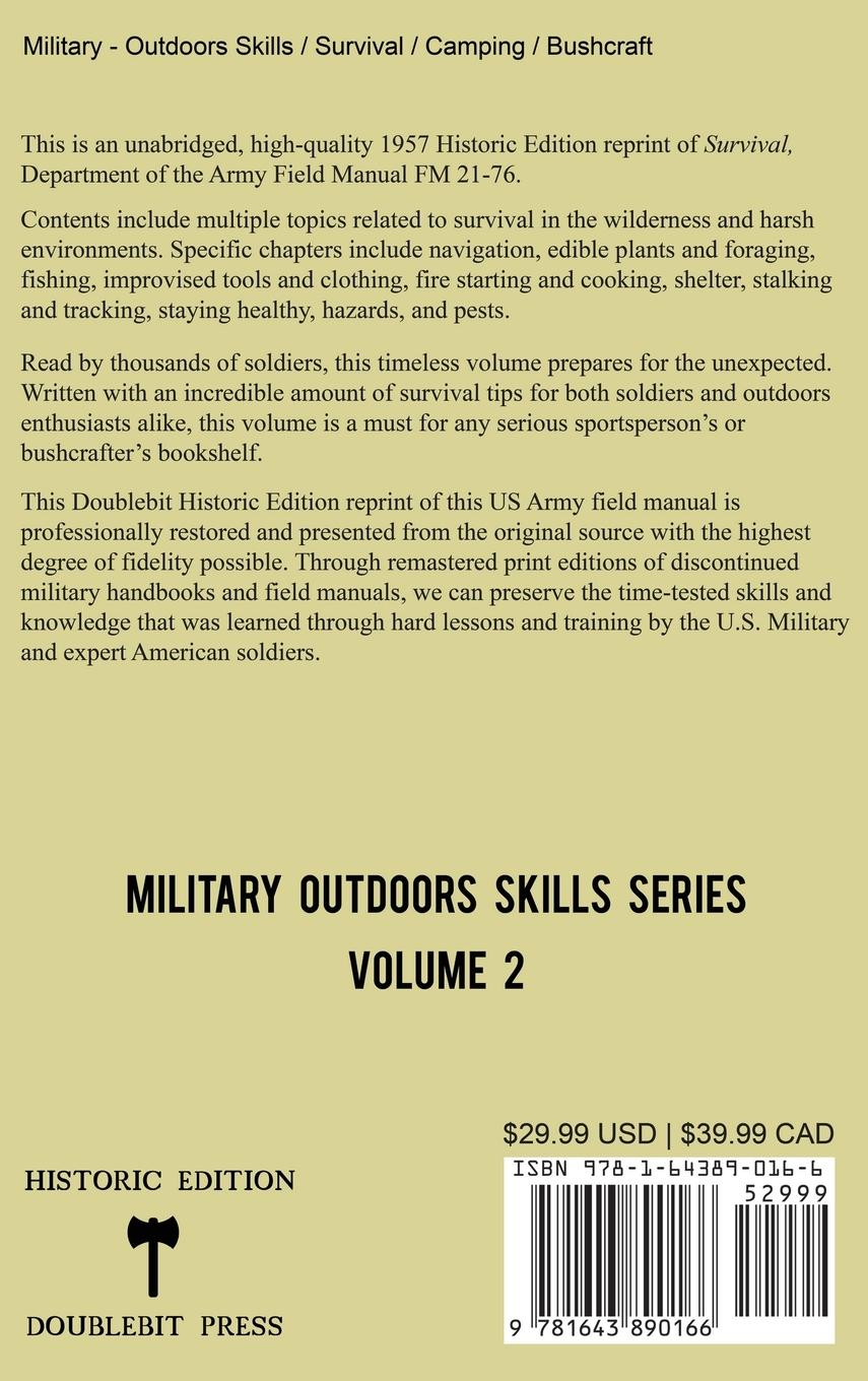 Rückseitencover Survival - Army FM 21-76 (1957 Historic Edition)