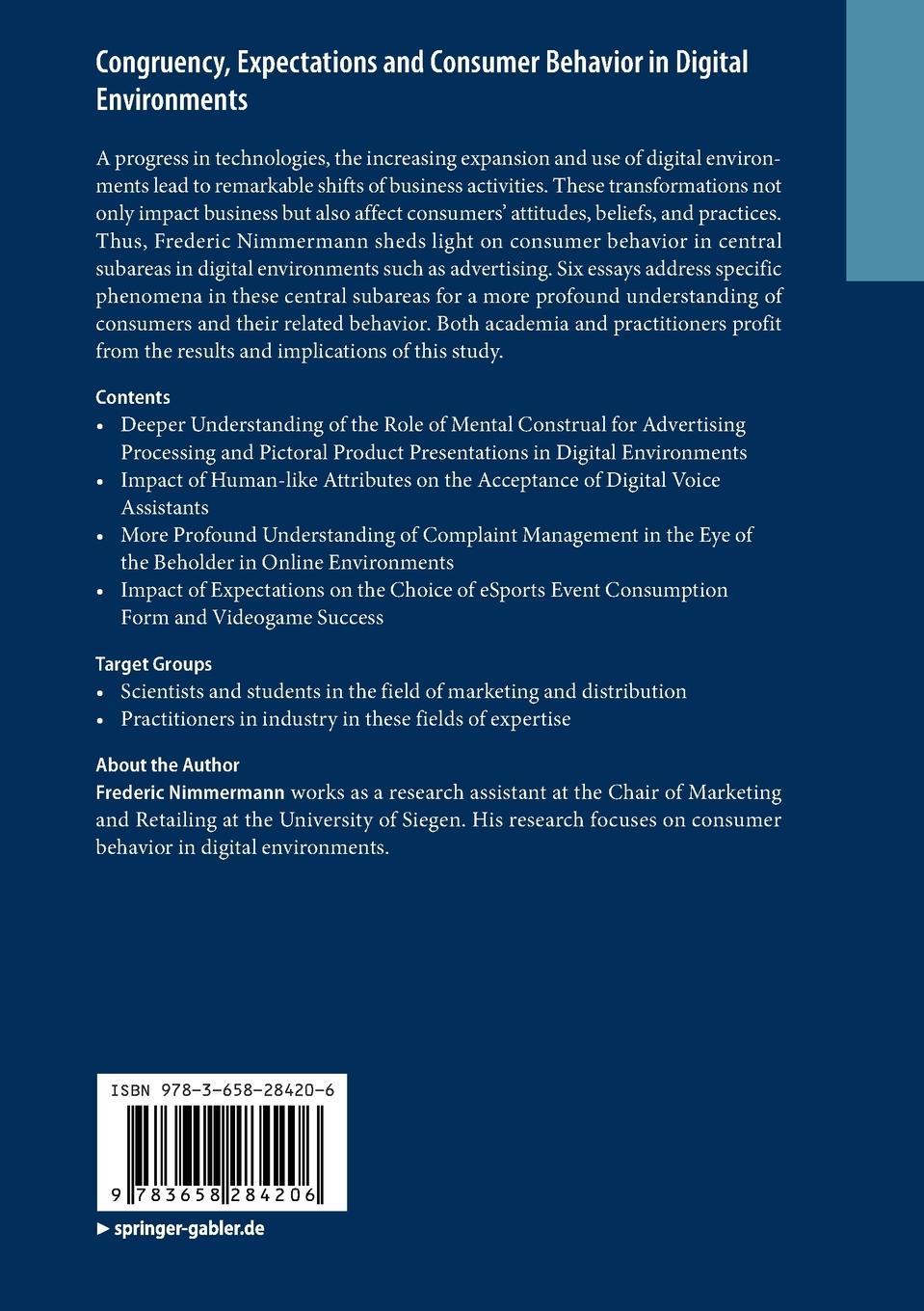 Rückseitencover Congruency, Expectations and Consumer Behavior in Digital Environments