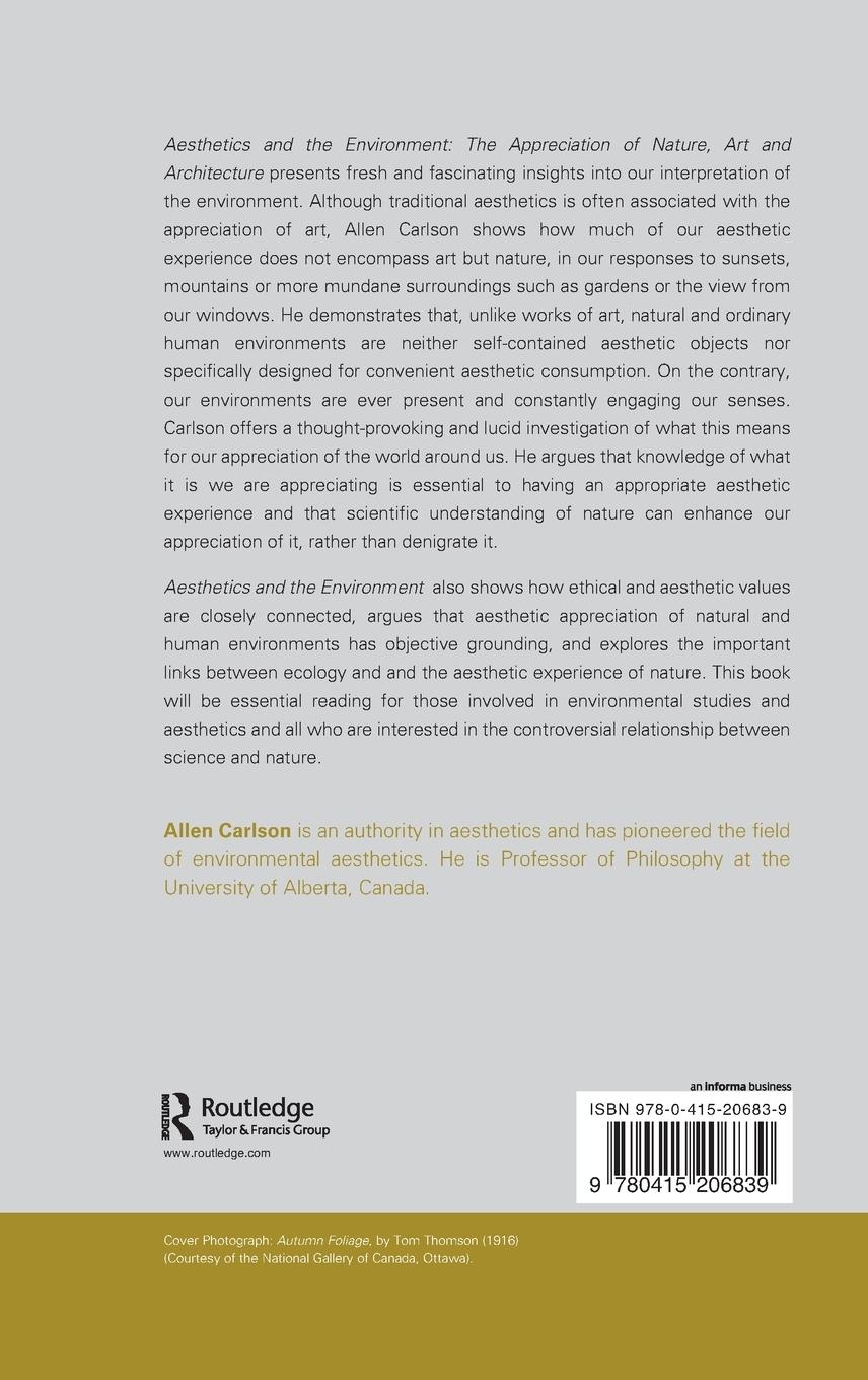 Rückseitencover Aesthetics and the Environment