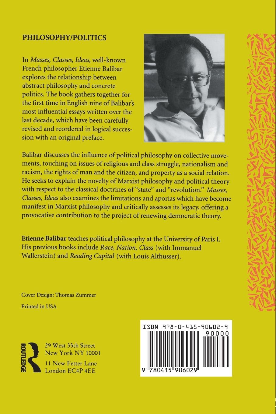 Rückseitencover Masses, Classes, Ideas