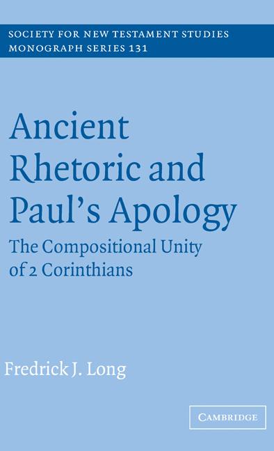 Vorderes Coverbild Ancient Rhetoric and Paul's Apology