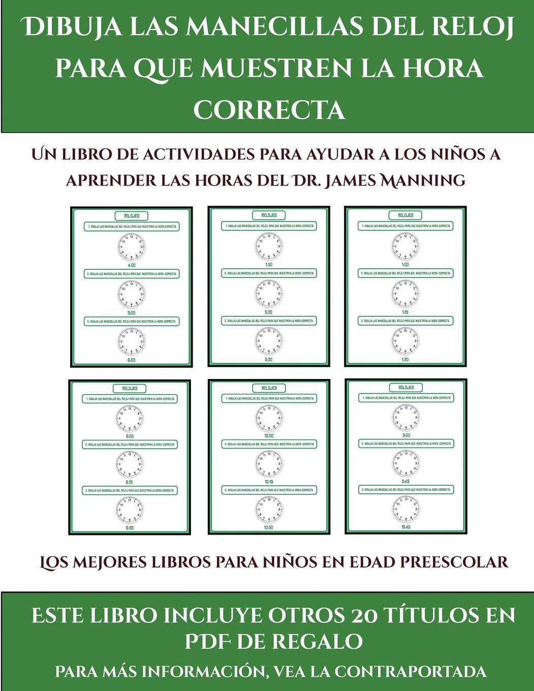 Vorderes Coverbild Los mejores libros para ninos en edad preescolar (Dibuja las manecillas del reloj para que muestren la hora correcta)