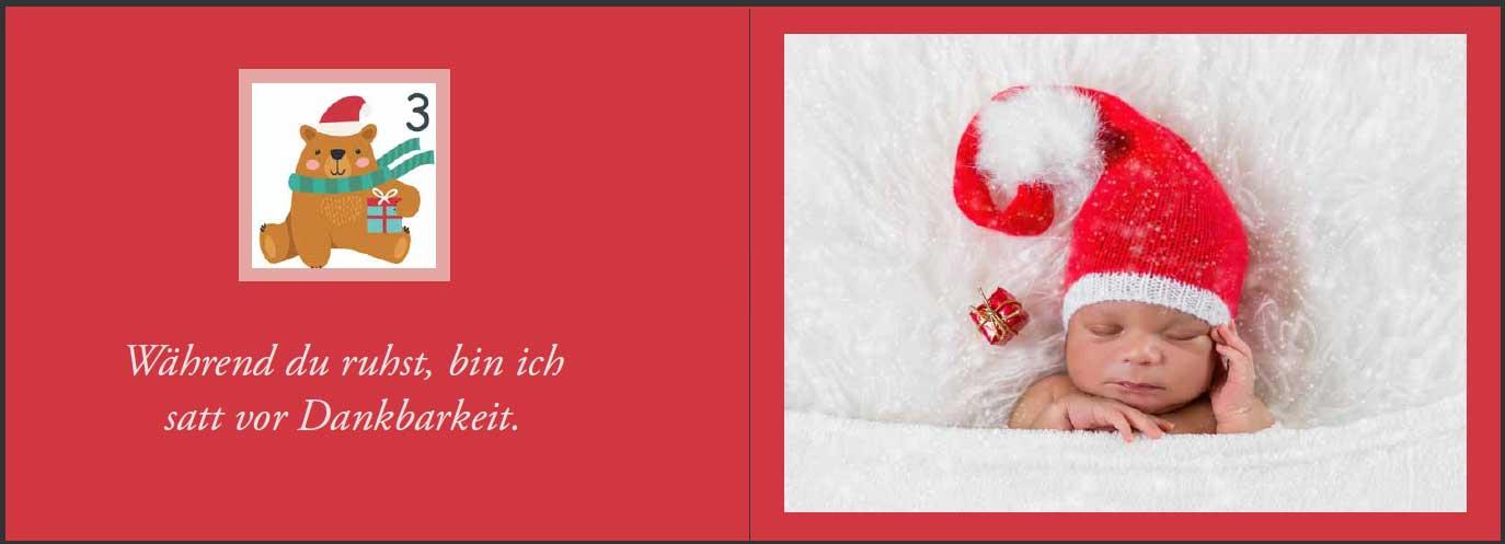 Beispielinhalt (Bild) Baby Adventskalender - Ein zauberhaft fotografierter Bilderbuch-Adventskalender für Schwangere, Mamas und Papas