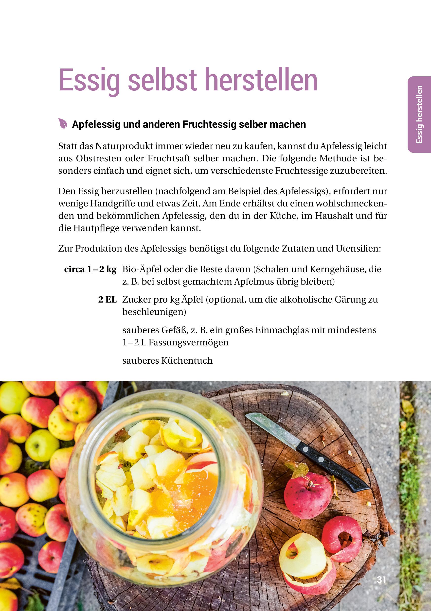 Beispielinhalt (Bild) Das Essig-Handbuch