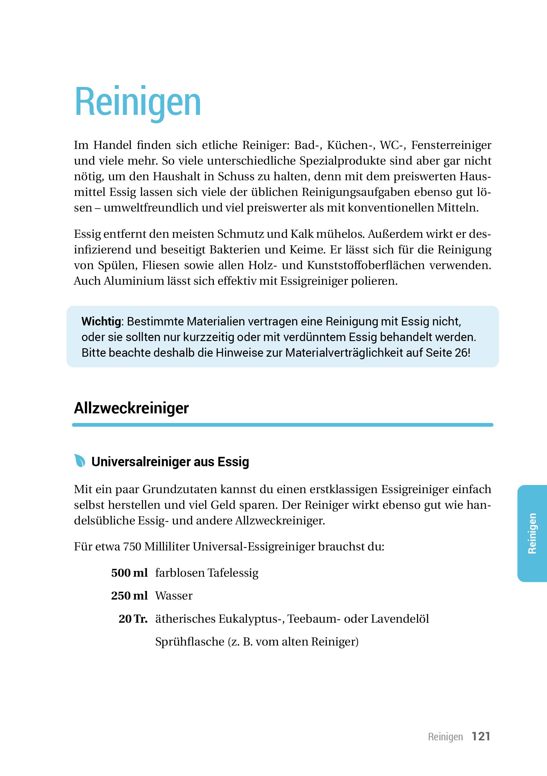 Beispielinhalt (Bild) Das Essig-Handbuch