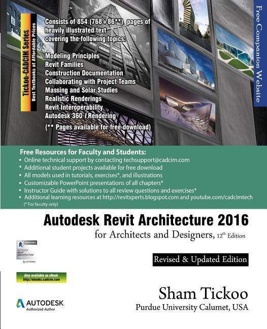 Vorderes Coverbild Autodesk Revit Architecture 2016 for Architects and Designers, 12th Edition