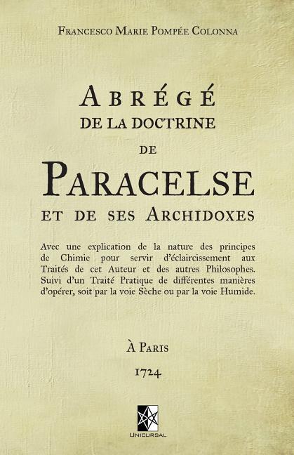 Vorderes Coverbild Abrégé de la doctrine de Paracelse et de ses Archidoxes