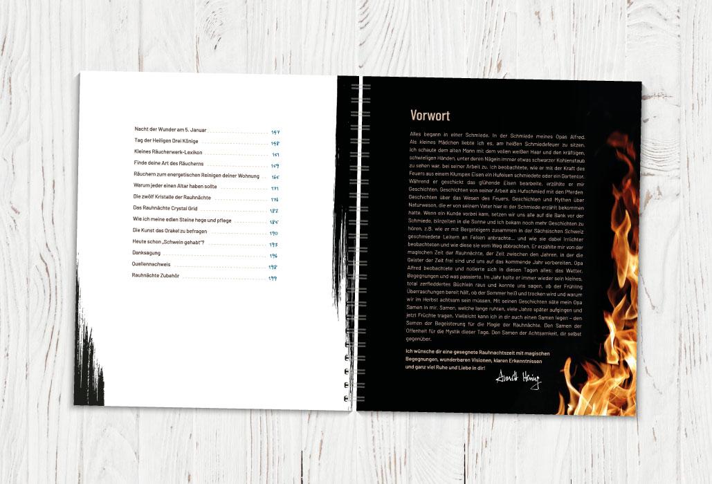 Beispielinhalt (Bild) Die Rauhnächte - Im Fluss der Zeiten: Ein Workbook für die 12 heiligen Nächte mit viel Raum für eigene Notizen