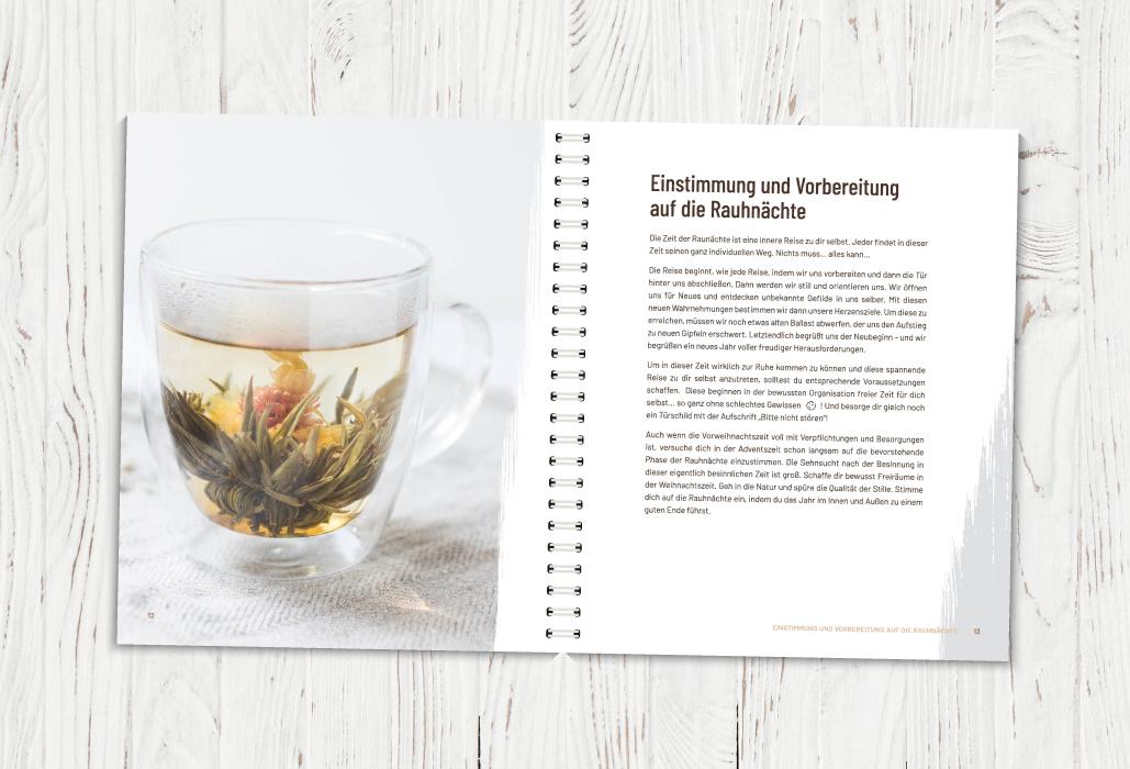 Beispielinhalt (Bild) Die Rauhnächte - Im Fluss der Zeiten: Ein Workbook für die 12 heiligen Nächte mit viel Raum für eigene Notizen