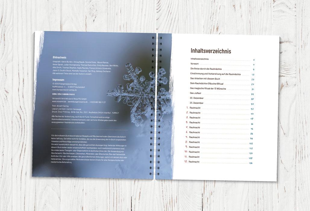 Beispielinhalt (Bild) Die Rauhnächte - Im Fluss der Zeiten: Ein Workbook für die 12 heiligen Nächte mit viel Raum für eigene Notizen