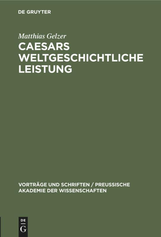 Vorderes Coverbild Caesars weltgeschichtliche Leistung