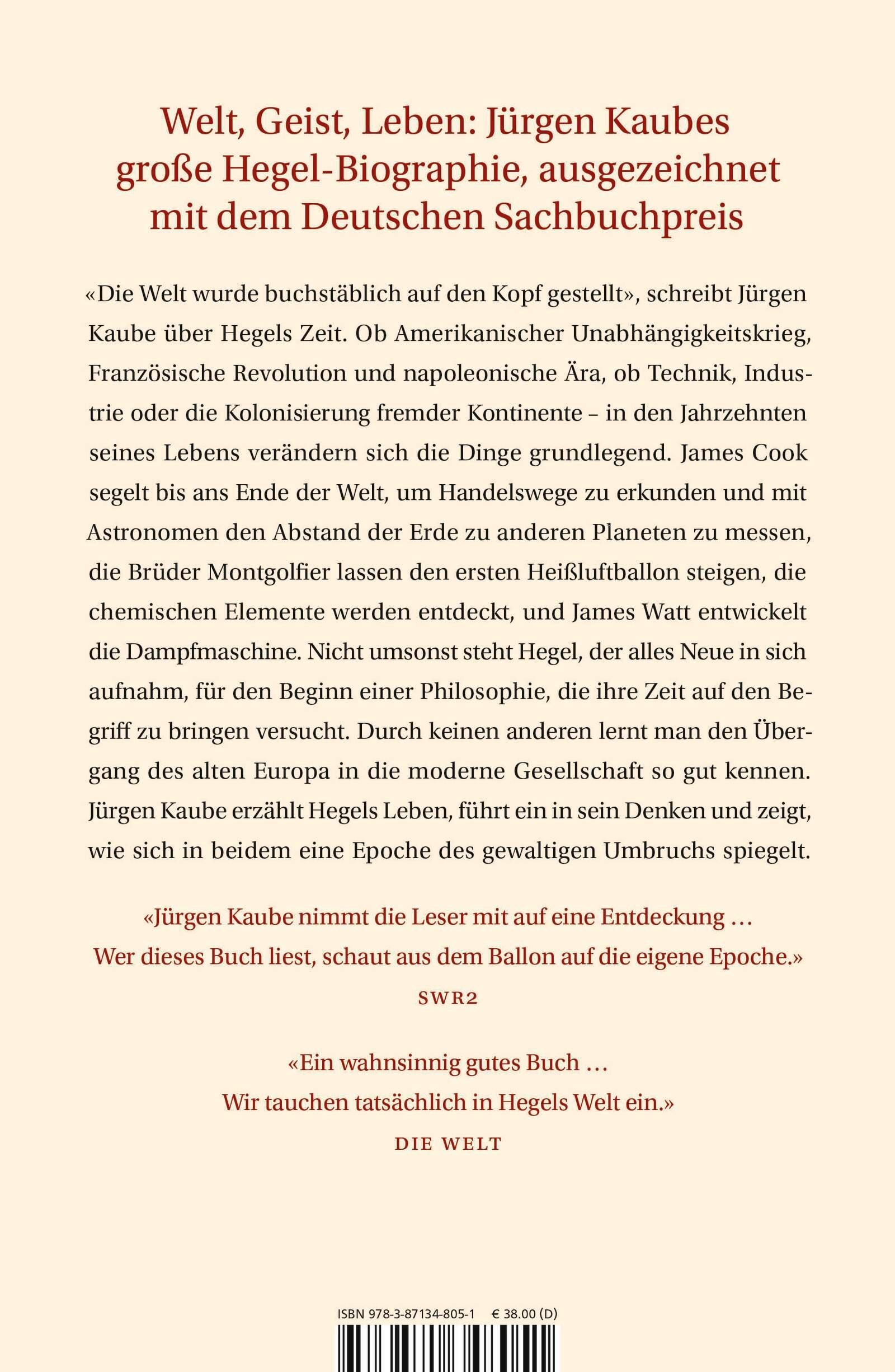 Rückseitencover Hegels Welt