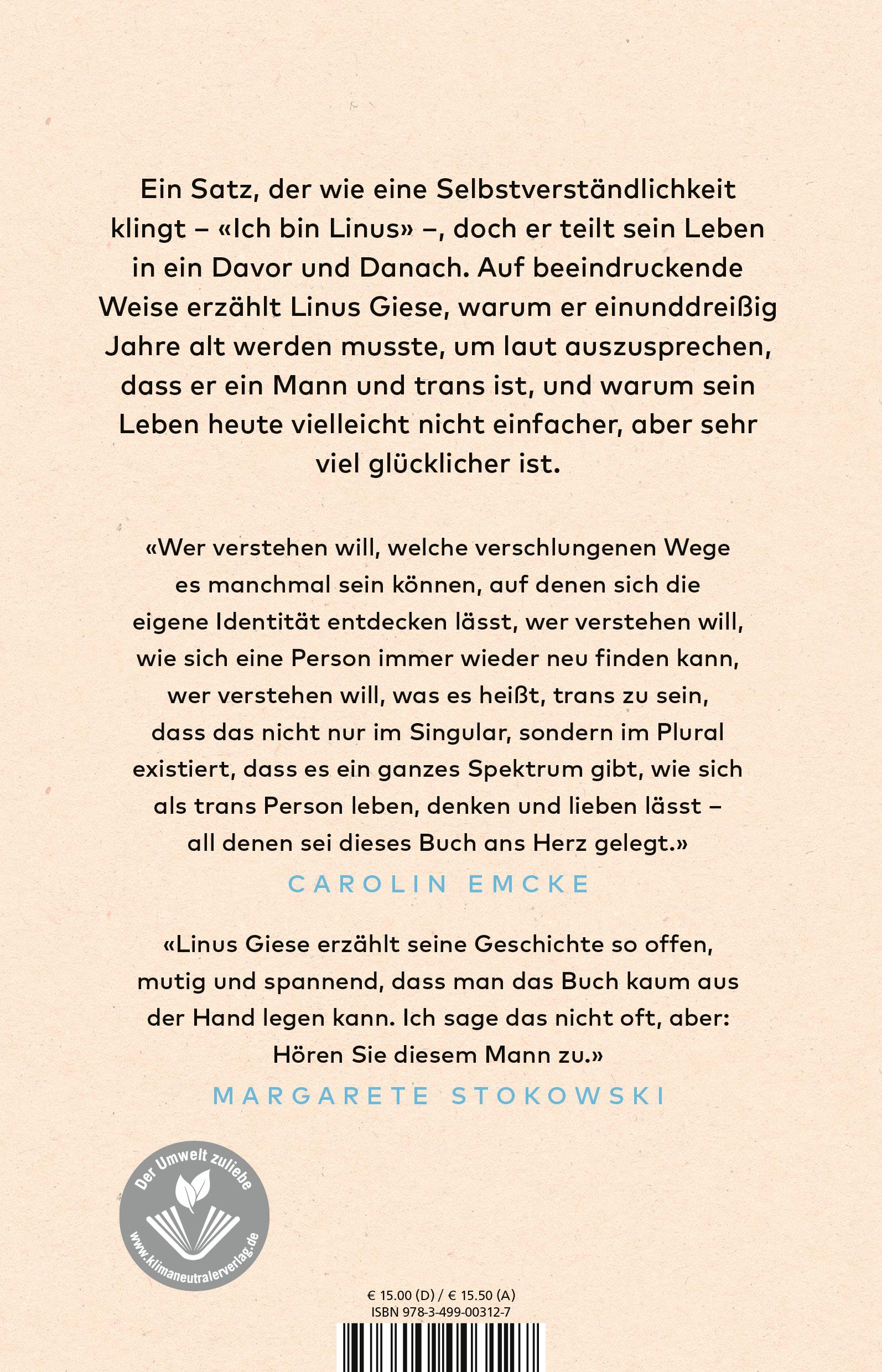 Rückseitencover Ich bin Linus