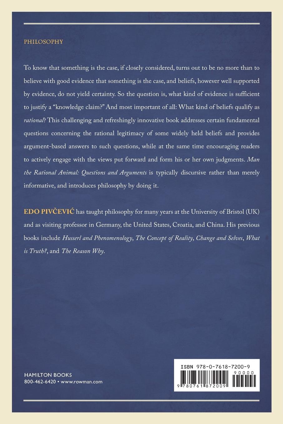 Rückseitencover Man the Rational Animal