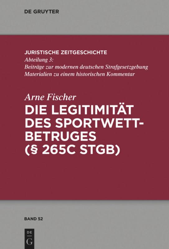 Vorderes Coverbild Die Legitimität des Sportwettbetrugs (§ 265c StGB)