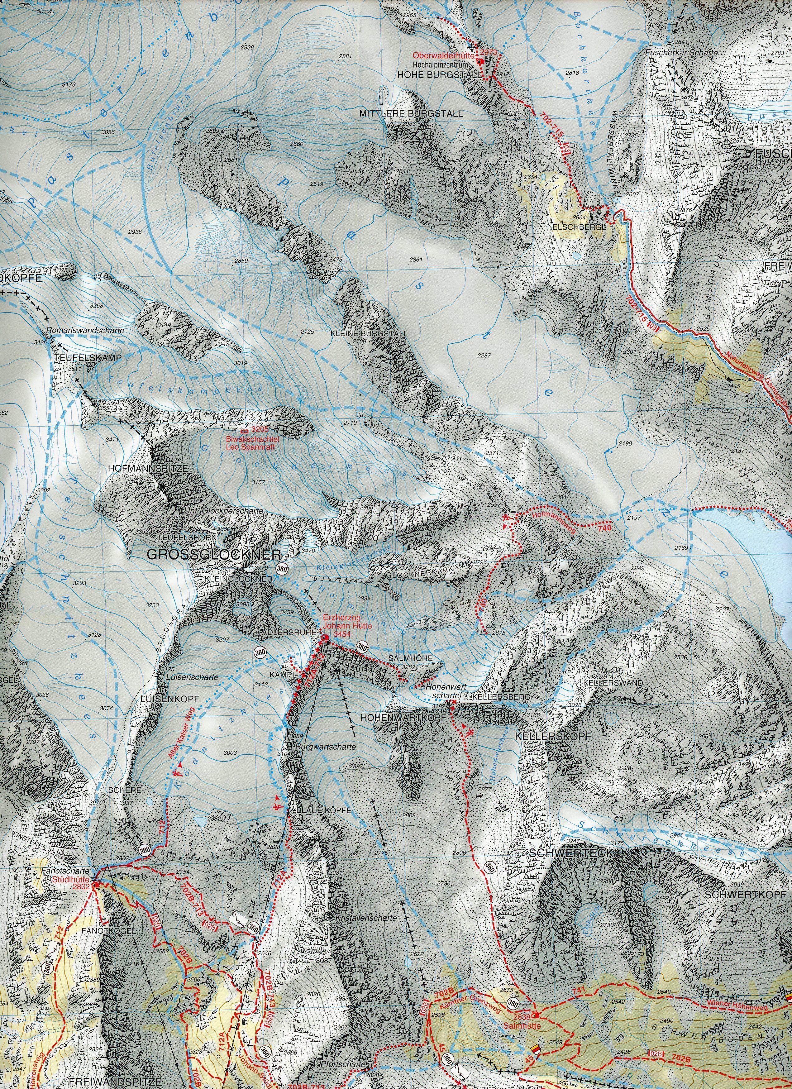 Beispielinhalt (Bild) Glocknergruppe 1:25 000