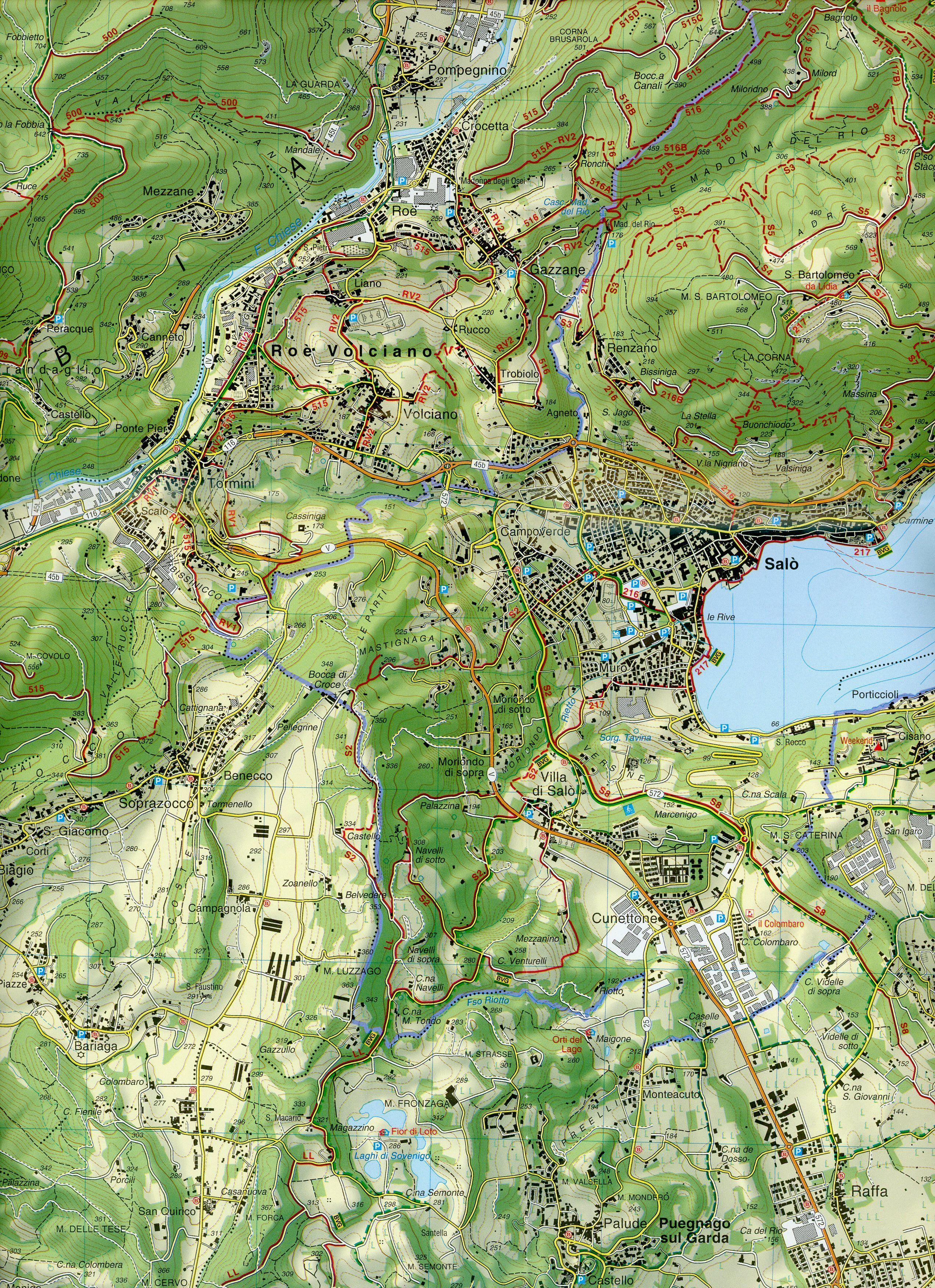 Beispielinhalt (Bild) Garda Occidentale 1:25000
