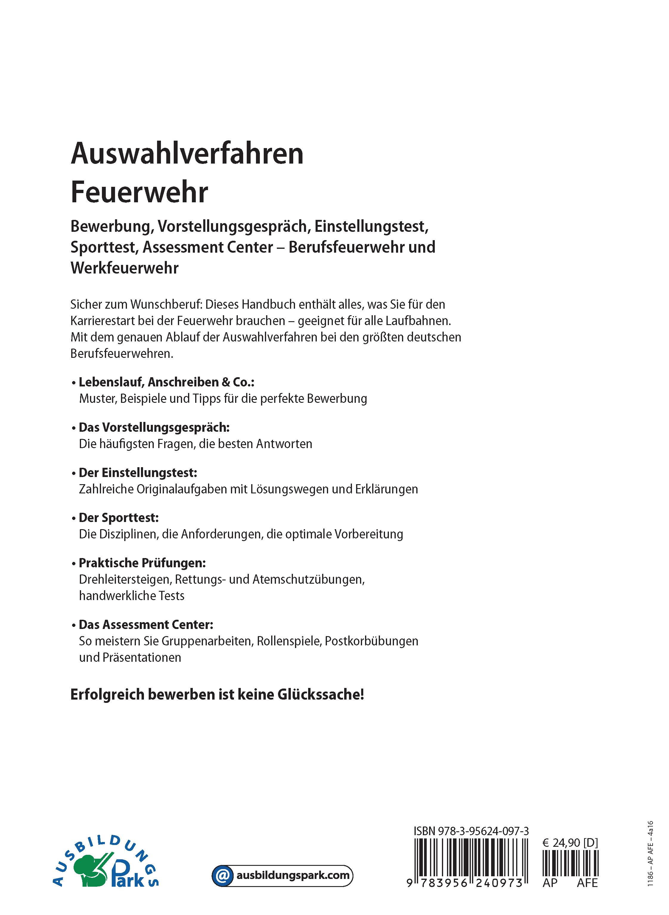 Rückseitencover Auswahlverfahren Feuerwehr