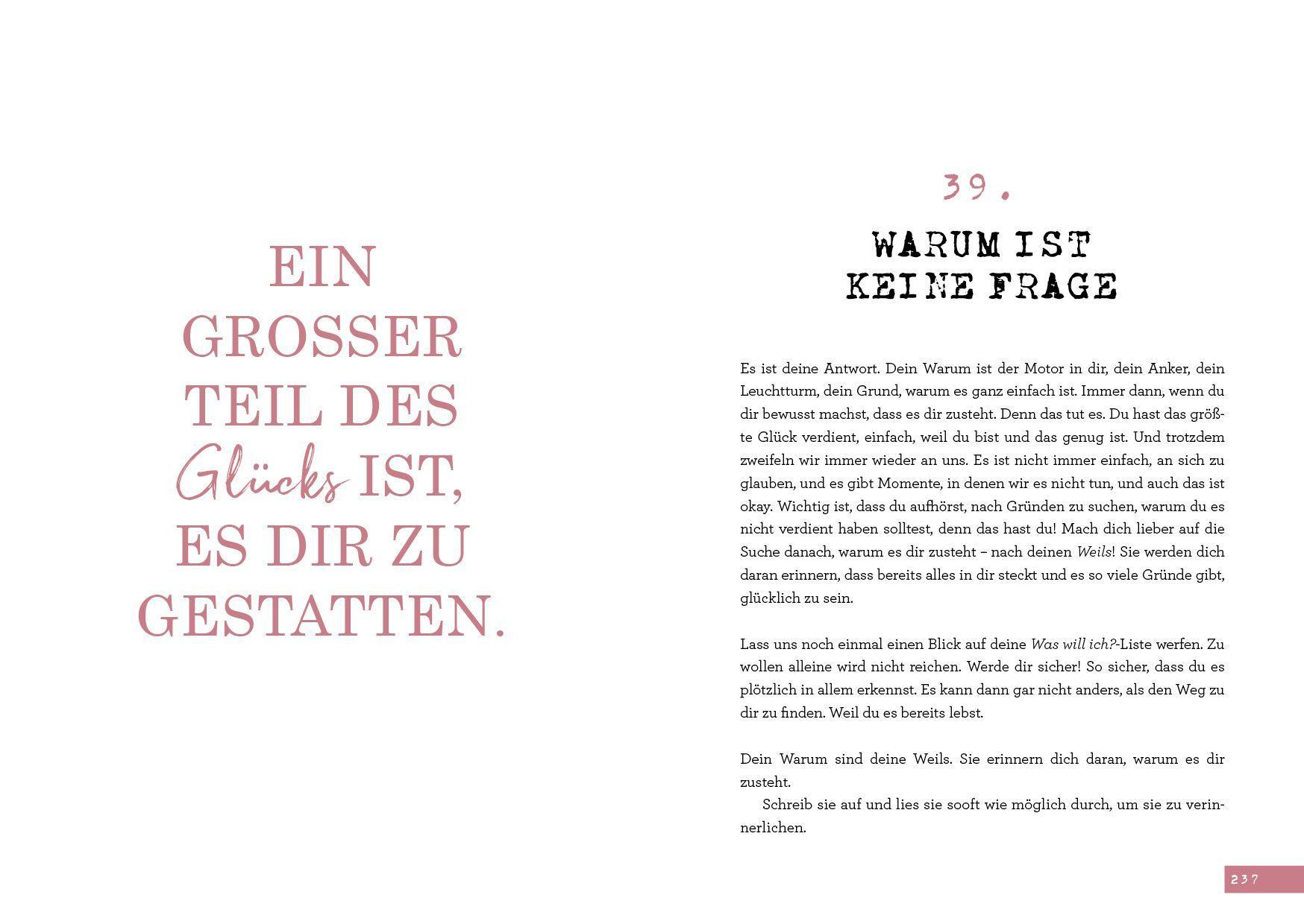 Beispielinhalt (Bild) Der geile Scheiß vom Glücklichsein - Mein Buch. Mein Leben.