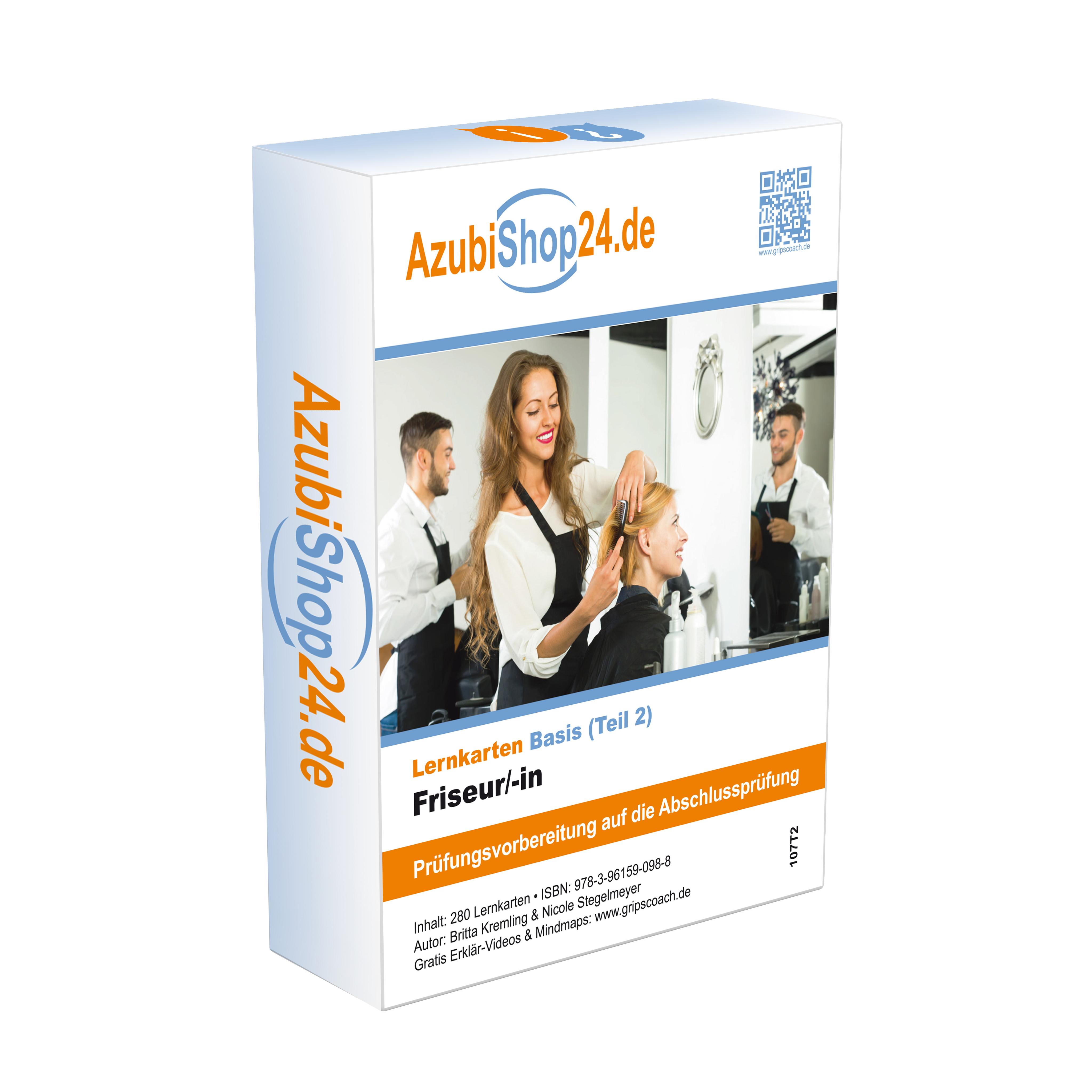 Vorderes Coverbild AzubiShop24.de Basis-Lernkarten Friseur/Friseurin Teil 2
