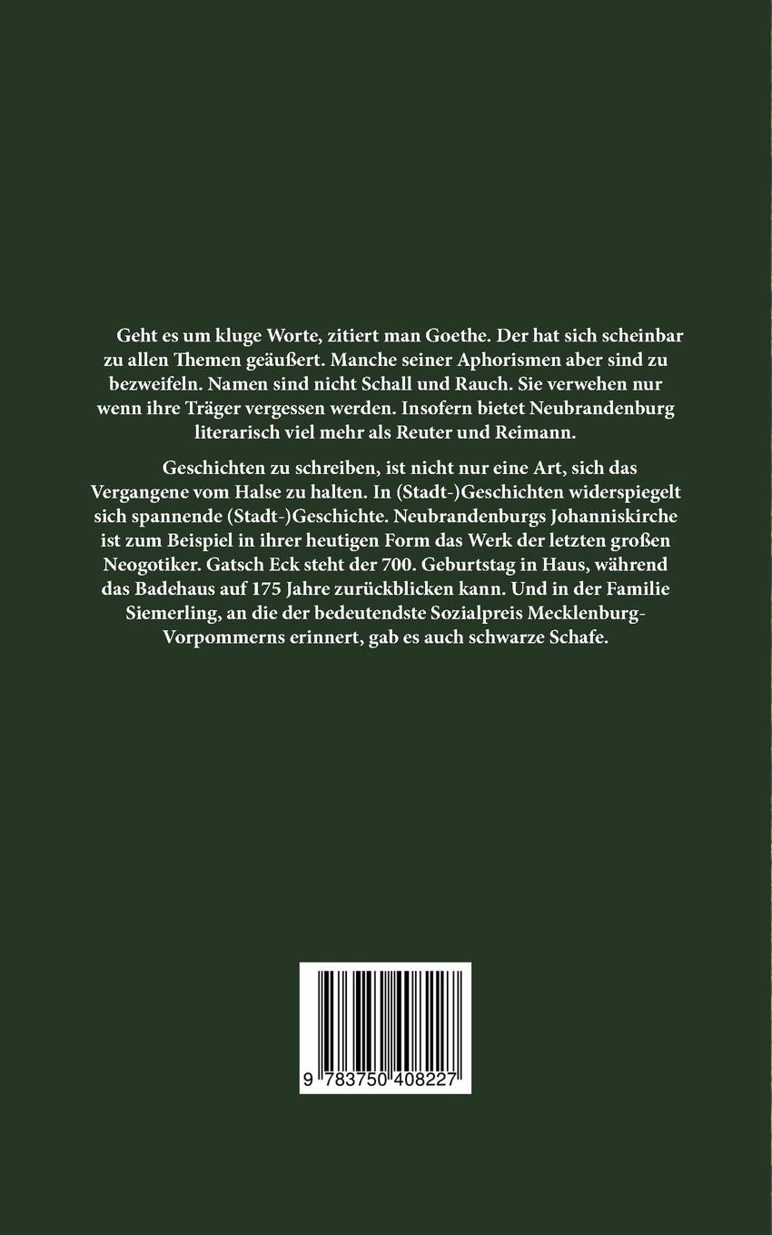 Rückseitencover Stadtgeschichten