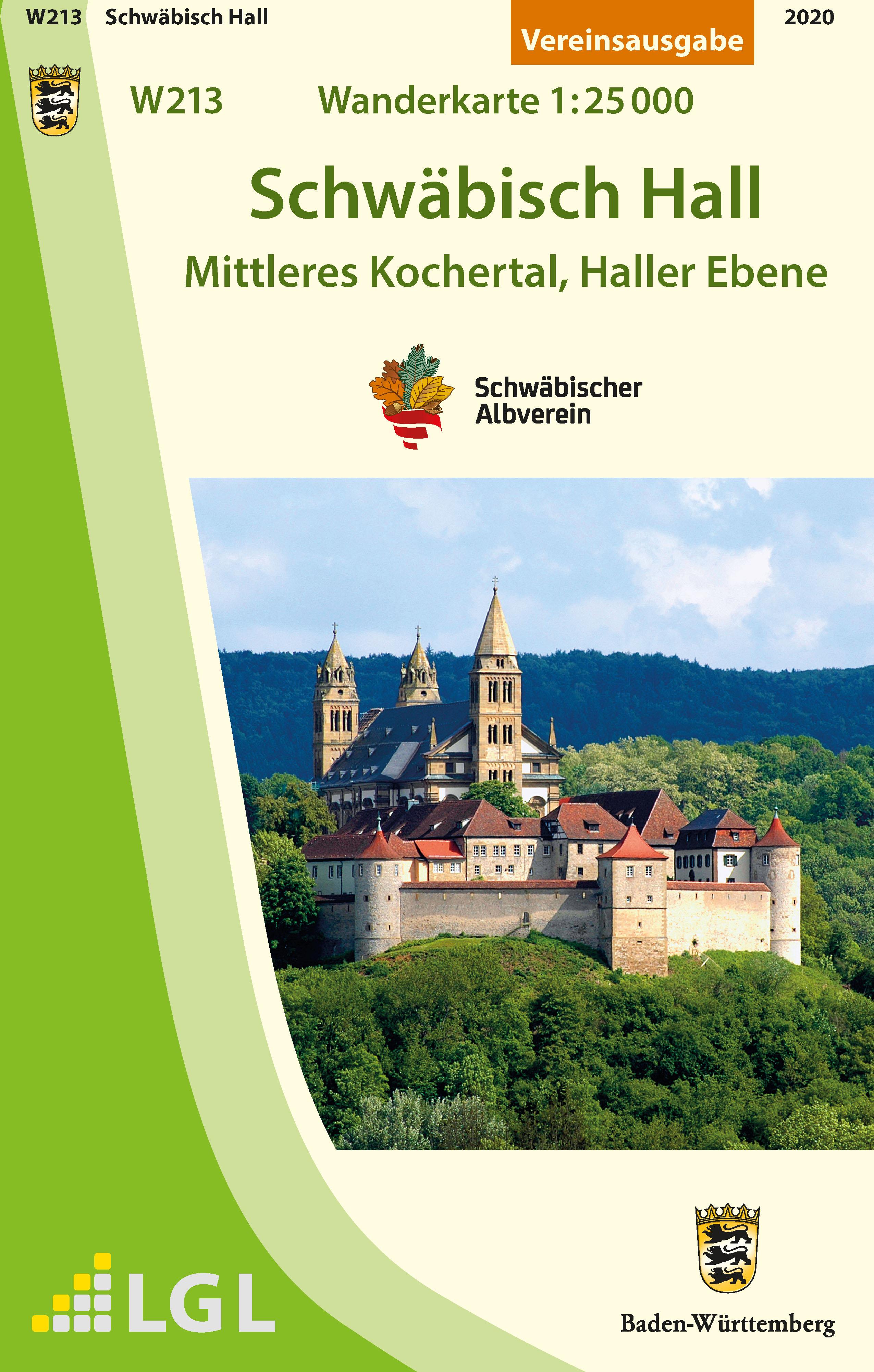 Vorderes Coverbild Schwäbisch Hall - Mittleres Kochertal, Haller Ebene. Wanderkarte 1:25.000