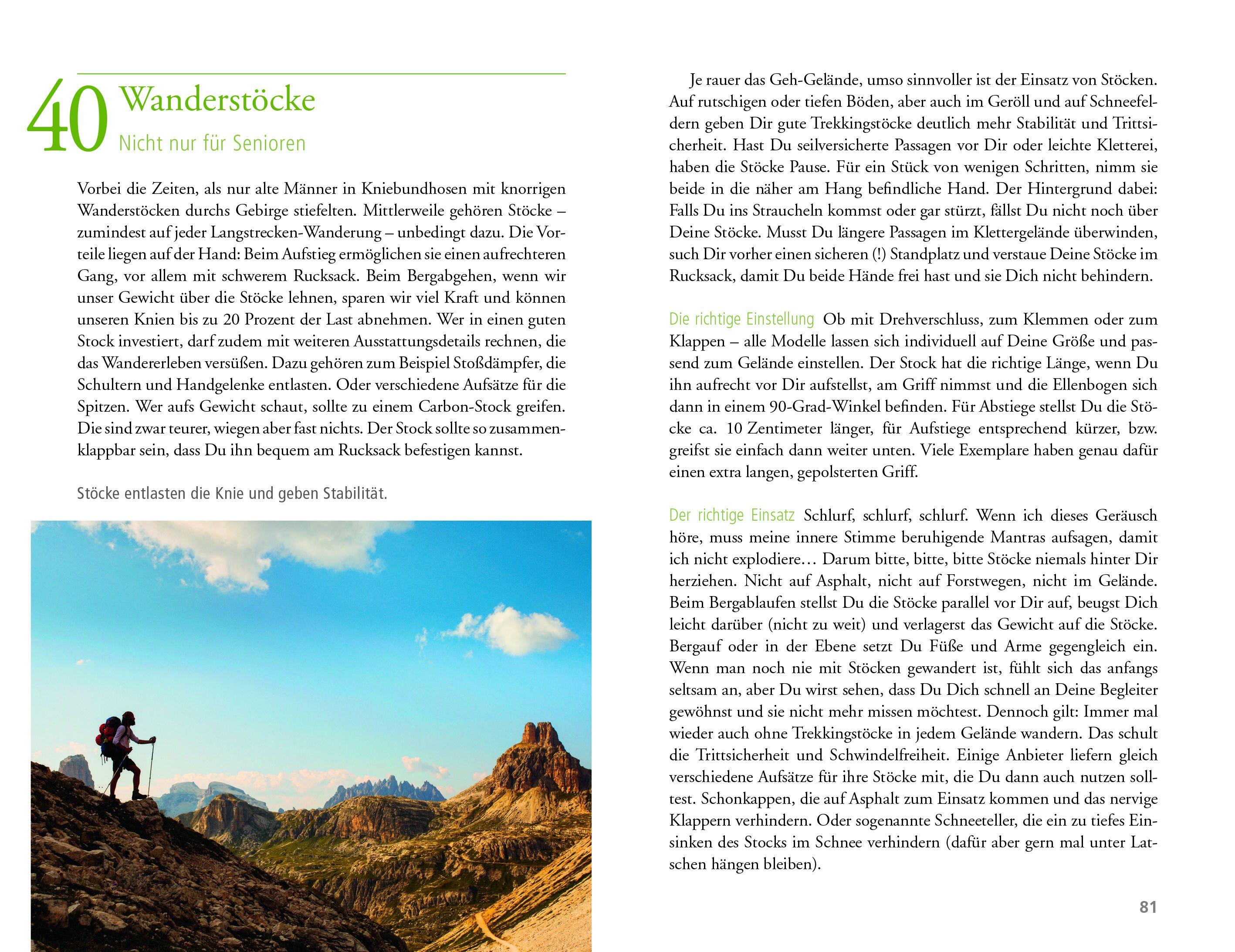 Beispielinhalt (Bild) 101 Dinge, die ein Alpenüberquerer wissen muss