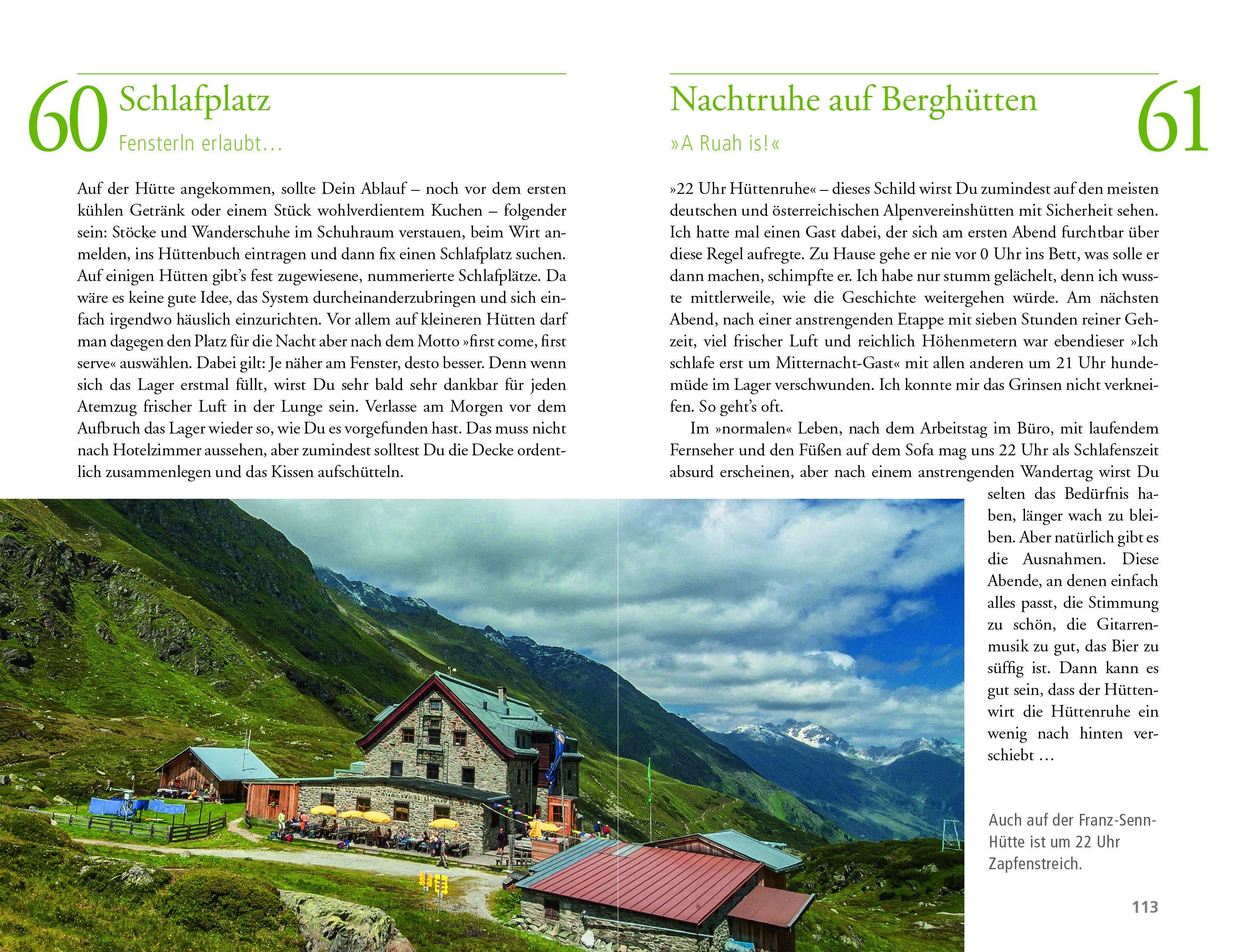 Beispielinhalt (Bild) 101 Dinge, die ein Alpenüberquerer wissen muss