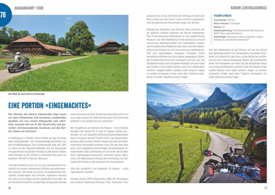 Beispielinhalt (Bild) Das große Motorrad-Tourenbuch Alpen