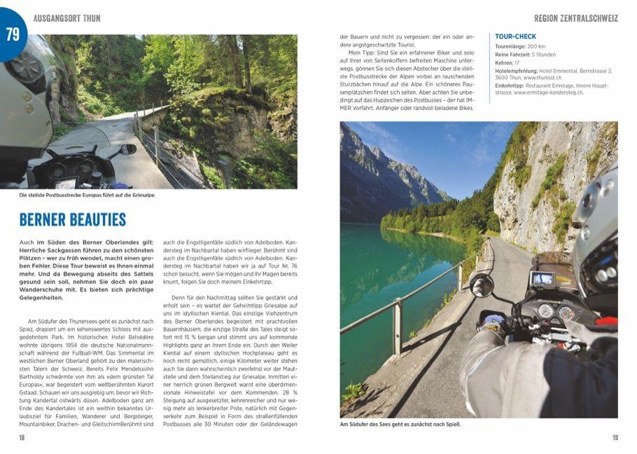 Beispielinhalt (Bild) Das große Motorrad-Tourenbuch Alpen