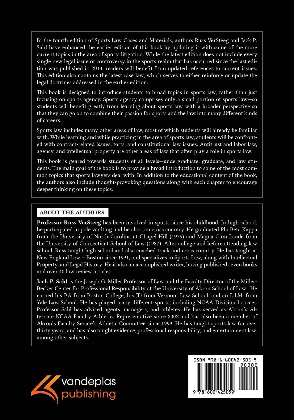 Rückseitencover Sports Law