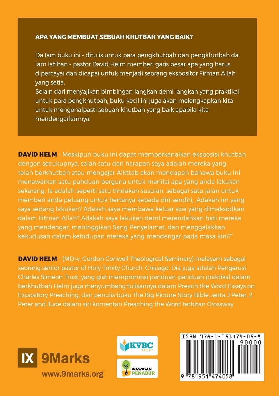 Rückseitencover Expositional Preaching / Eksposisi Khutbah