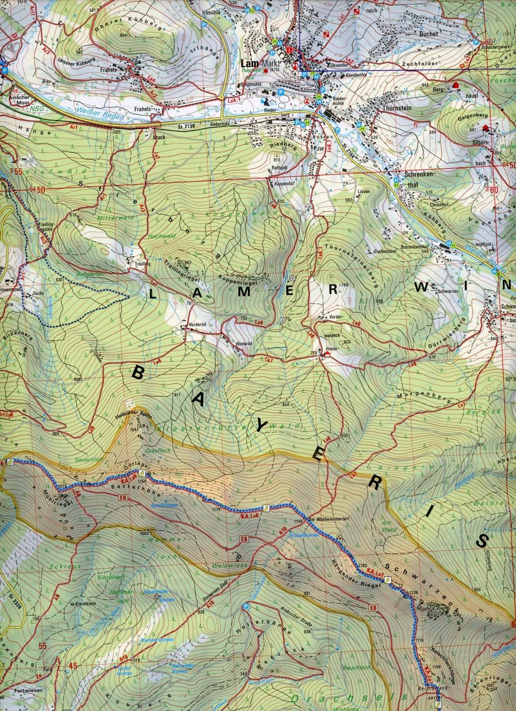 Beispielinhalt (Bild) Alpenvereinskarte Bayerischer Wald, Arberregion, Kaitersberg, Osser 1:25 000