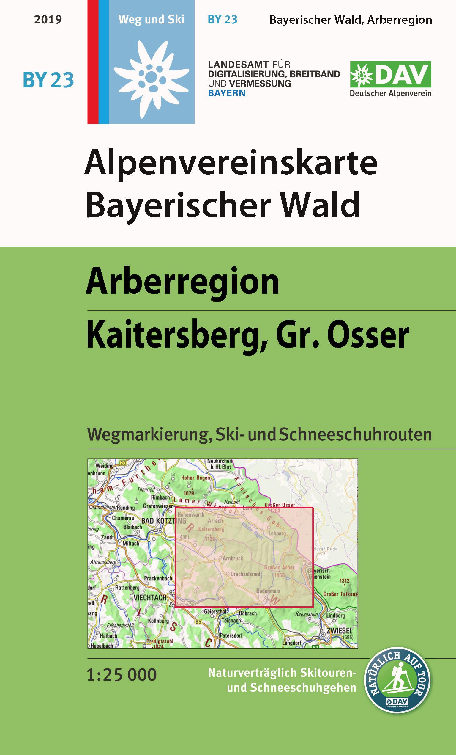 Vorderes Coverbild Alpenvereinskarte Bayerischer Wald, Arberregion, Kaitersberg, Osser 1:25 000