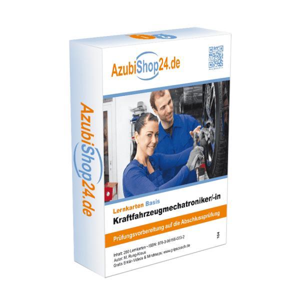Vorderes Coverbild AzubiShop24.de Basis-Lernkarten. Kraftfahrzeugmechatroniker/-in KFZ