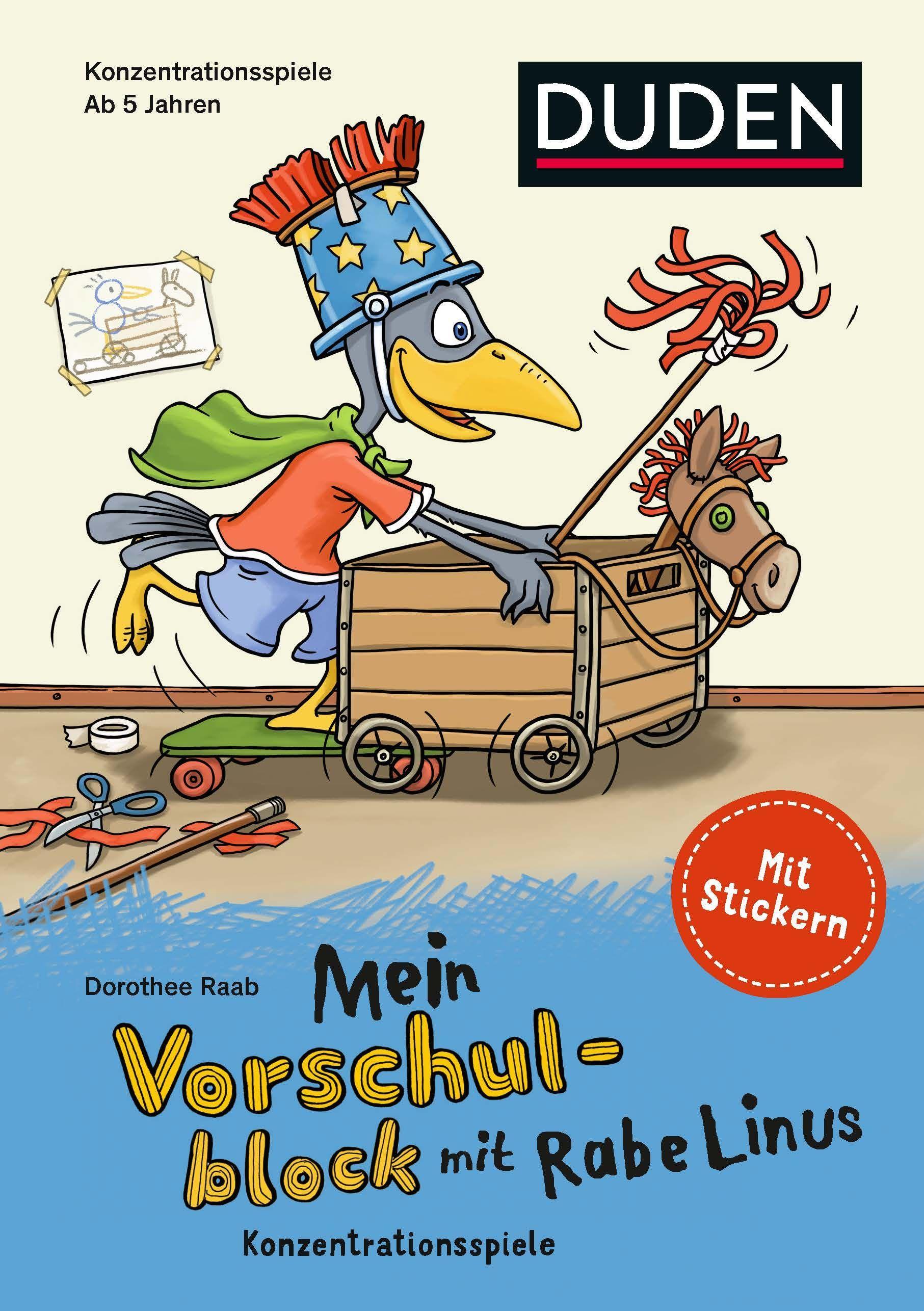 Vorderes Coverbild Mein Vorschulblock mit Rabe Linus -Konzentrationsspiele