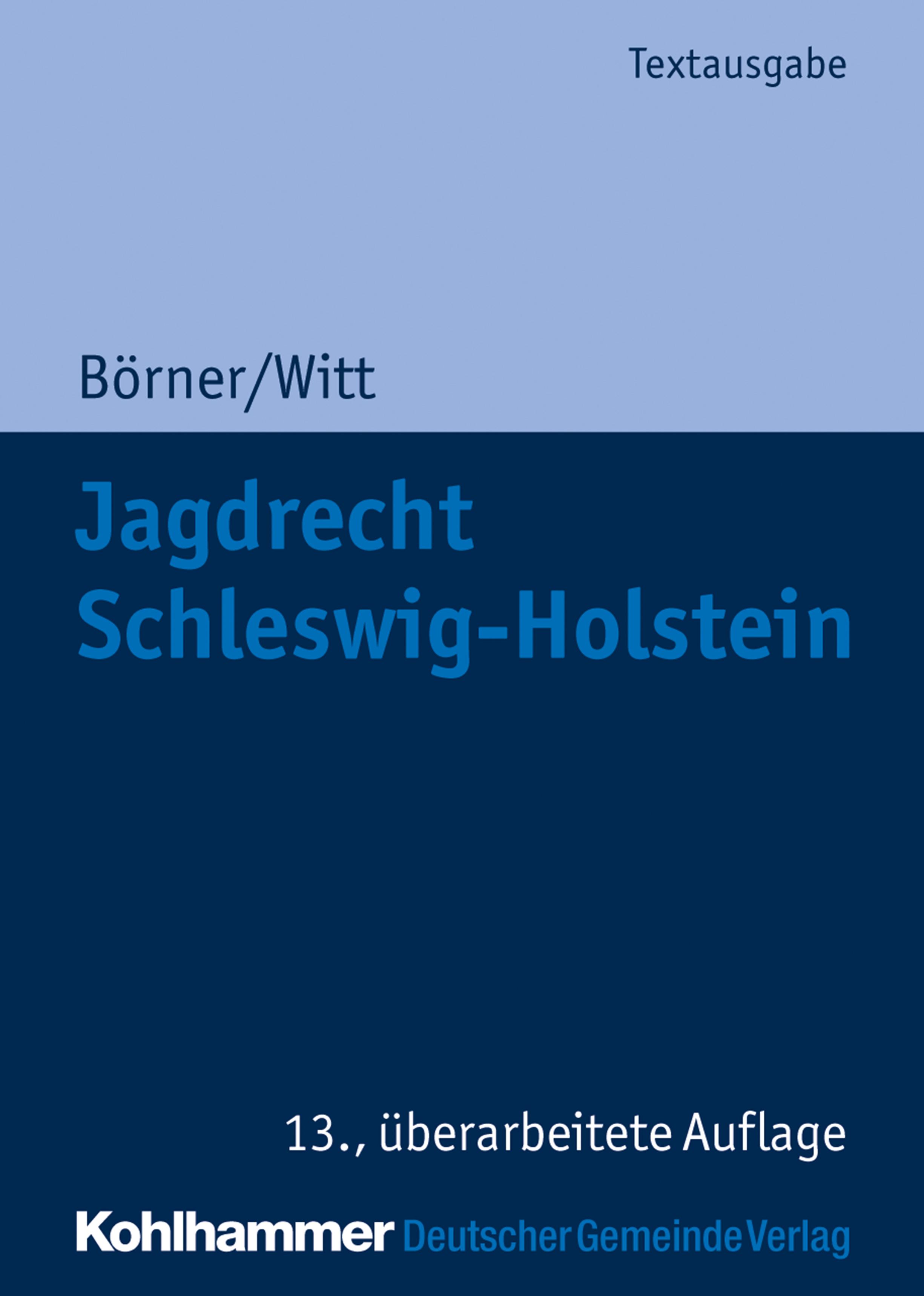 Vorderes Coverbild Jagdrecht Schleswig-Holstein